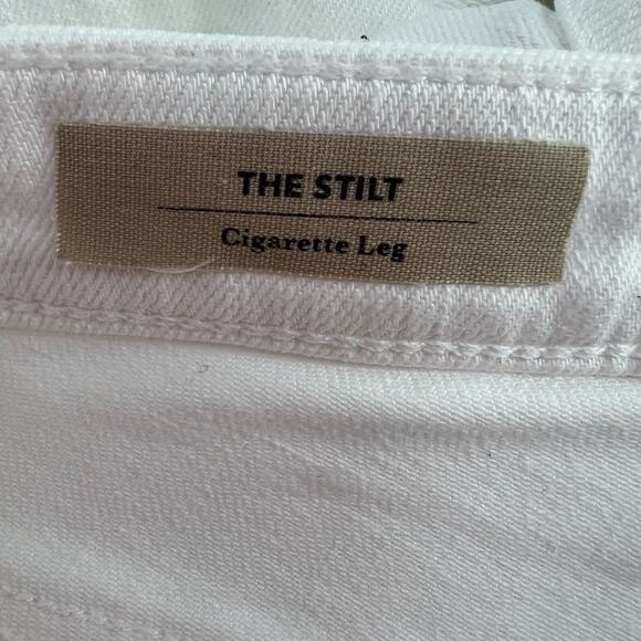 AG Adriano Goldschmied The Stilt Cigarette Leg White Jeans Women's Size 27R - Picture 5 of 6